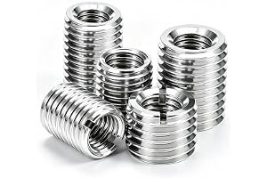 Ezitruz 15 stycken gänginsats M6 till M8, 10 mm gänghylsa, gängadapter, silver gänghylsa, rostfritt stål skruvmuttrar för bilmekanik