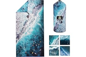 4Monster Microfiber Beach Towel with carry bag Sand Proof Travel Towel Quick Dry Lightweight Towel for Hiking Yoga Gym Sports Swimming Camping Fitness Bath