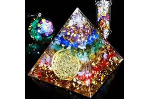 The7boX Orgone Pyramid,7Crystal Chakra Set with Pendant and Pendulum for Reiki Healing and Crystal Grid Meditation,for Healing Health