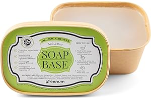 GREENUM GIFTS OF NATURE Base de savon à la glycérine BIO à l'Aloe Vera pour la fabrication de savon, savon à la glycérine, certifié FSC, savon brut pour la fabrication, sans SLS ni SLES, 100% végétalien