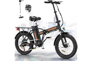 HITWAY E Bike 20" 3,0 Fat Tire Elektrofahrrad E-Fahrrad klapprad,250W/36V/12Ah Akku,Max.Reichweite bis zu 35-90km, Off-Road Mountainbike mit 7 Gängen,City EBike