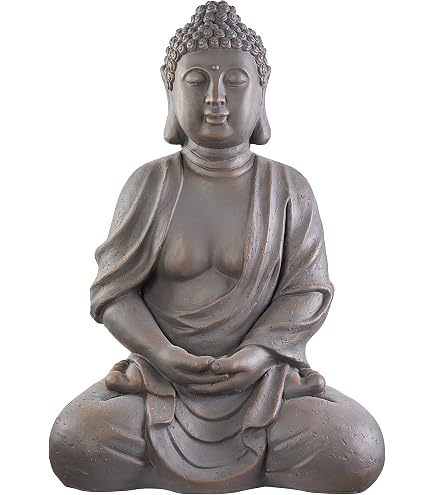 STONE Art & More Yoga-Figur Aus Steinguss – Frostfest, 80 Cm, In Meditationshaltung