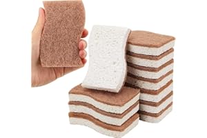 GRBAIN 12PCS Estropajo Ecologico Estropajo Cocina Hecho de Fibra de Coco y Celulosa Estropajo Biodegradable Esponja Cocina para Limpieza Hogar Productos Ecologicos Esponja Limpieza Hogar-S