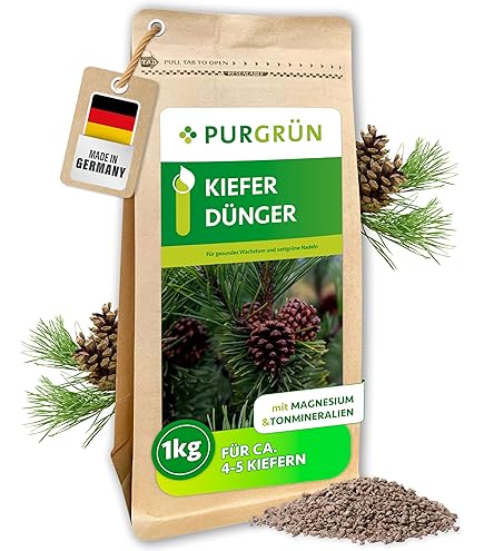 Purgrn Eibendnger 1 kg  Organisch-mineralische Rezeptur  Feinkrniges  Krmelgranulat  NPK 5+4+6  Extra Magnesium fr leuchtend grne Nadeln   Verbessert die Bodenqualitt : Amazon.de: Garten