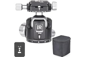 INNOREL V44 Cabeza de Bola de trípode de Perfil bajo, diámetro de la Bola φ44mm Carga máxima 55lb/25kg Todo Metal CNC Dual 360° Panoramic Shooting Camera Mount con Dos 1/4" Arca Swiss QR Placas