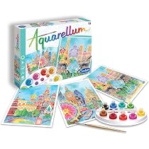 Kit De Acuarela Aquarellum Mini Sentosphère – Insectos Mandala Para Niños A Partir De 6 Años, Incluye 4 Láminas, Pincel, Paleta, 3 Tintas Y Cuentagotas, Fabricado En Francia