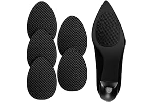 Flintronic Lot de 5 protections antidérapantes pour semelles de chaussures - Autocollants antidérapants - Réduction du bruit - Pour talons hauts - Noir