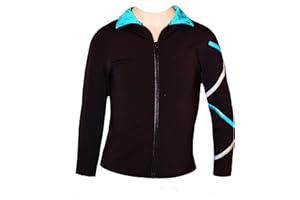 UNKNOWN Ice Fire Figure Skating Criss Cross Jacket - Silver/turquoise