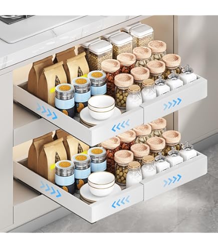 UMDONX 2-tlg Teleskopschubladen Organizer - Ausziehbar Für Küchenschränke