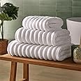 Silentnight Ribbed Cotton Bath Towel - Luxuriously Soft & Super Absorbent Deep Thick Pile Towel - 100% Cotton BCI - Textured Dense Ribbed Bath Towel - 130 x 70cm - Machine Washable, White