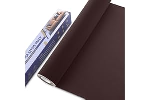 OAZ Grand Kit Reparation Cuir, 40 x 160 cm Simili Cuir Autocollant, Simili Cuir Autocollant pour Canapés, Sacs à Main, Vestes, Sièges de Voiture, Meubles en Cuir Réparation et rénovation Lisse Brun foncé