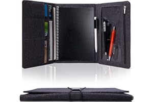 Folio Case Compatible with Rocketbook Everlast Fusion Fabric Fabric Multi Organizer for Women Men with Pen Loop Phone Pocket Business Card Holder Fits A5 Notebook (6 x 8.8 Inch)