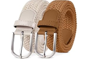 YOUCHAN 2-pack Elastiskt Bä Flätat Stretchbä Tygbä för Dam & Herr, 3,3 cm brett, Längd 90–140 cm