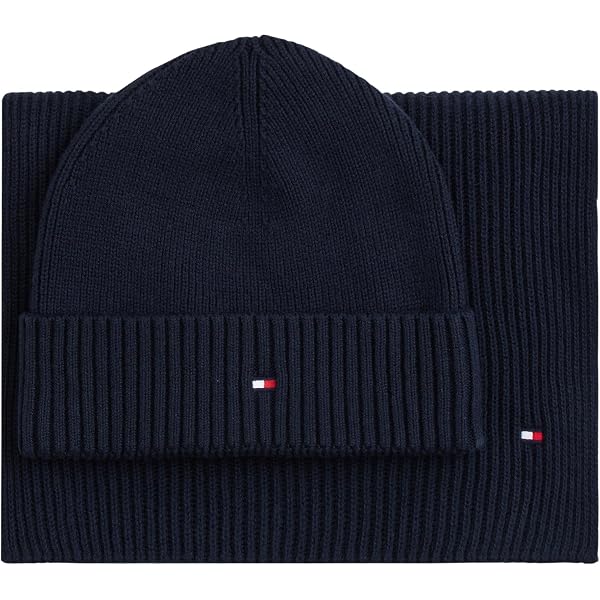 Tommy Hilfiger Herren Handschuhe Essentials Flag mit Kaschmir, Blau (Space Blue), Einheitsgröße Fashion