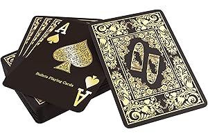 Bullets Playing Cards, Plastikowe karty do pokera "Black Edition", wysoki połysk, 2 znaki narożne, Jumbo Index, łącznie z kartą Cut-Card, gra karciana Deluxe