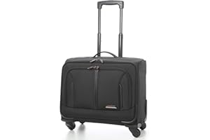 Aerolite Valise à 4 roulettes pour Ordinateur Portable Easyjet, BA & Jet2, Noir, Convient pour 15,6 Pouces