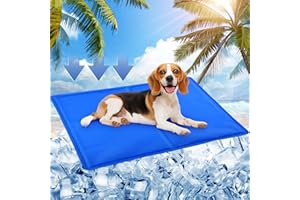 SRJEQC Tappetino Refrigerante Cane,Tappeto Refrigerante per Cani 65 * 50cm,Tappetino Refrigerante Gatto con Gel Non Tossico,Tappeto Refrigerante per Gatti per Cani,Gatti,Animali Domestici,Umano-Blu