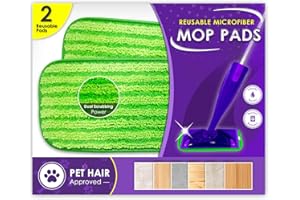 TURBO MICROFIBER Tampons de Balai à Franges réutilisables compatibles avec Swiffer WetJet - Recharges en Microfibre lavables - Compatibles avec Les balais à Franges sèches et Les têtes de Balai à Jet Humide