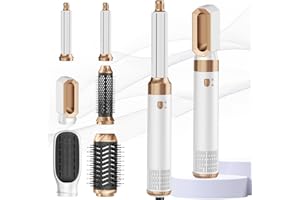 Airbrush 6 in 1 Hair Styler Mogawave Magic Styler Airstyler Hair Dryer Brush Magic Styler 1000W Blow Dryer Brush Set with Air Curler, Straighten, Volumise, Smooth, Air Stylers for Women