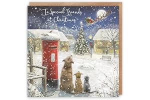 Hunts England Special Friends Luxury Christmas Card For Them - To Special Friends At Christmas - Special Friends Are Like Stars Verse Inside - Magical Christmas - Milo's Gallery Collection