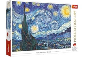 Trefl- Vincent Van Gogh Other License Michel Ange 1000 Pièces Collection d'art Qualité Premium pour Adultes et Enfants à partir de 12 Ans Puzzle, TR10560, Nuit Étoilée