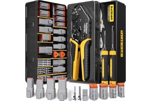 DxCRIMP Deutsch-kontakt Pressverktygssats - Vattentäta Bilkontakter DT 2/3/4/6 Ben med 22-14 AWG/0.34-2.5mm² Pressverktyg och Pennborttagare