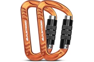 ‎FLINTRONIC flintronic Karabiner mit Schraubverschluss, 12/25/30KN Karabinerhaken Schraubverschluss, Karabiner mit 1200kg/ 2500kg/3000kg Belastbarkeit Schwerlast, Karabiner für Hängematten, Camping, Wandern