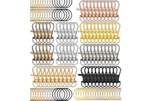 HUBATTERIK 140Stk Schlüsselringe Karabiner Schlüsselanhänger Karabinerhaken mit Drehgelenk Karabinerverschluss Schlüsselketten-Clip Schlüsselring für Schlüsselanhänger