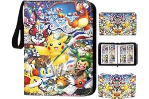 YUNDONGBA Sammelalbum für Karten, 50 Seiten 400 Karten Kapazität Sammelkarten Album, Wasserdicht Karten Halter Heft Ordner Buch kompatibel für Pokemon Fußball/Basketball/Vmax Karten (400 Gruppentier 1)