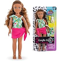 Corolle Girls - Coffret Melody à la Plage, poupée Mannequin, 5 Accessoires, 28cm, dès 4 Ans, 9000600120