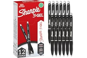 Sharpie S-Gel | Penne gel | Punta media (0,7 mm) | Inchiostro nero | Confezione da 12