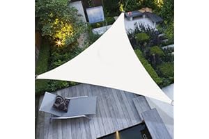 LOVE STORY Toldo Vela de Sombra 5x5x5m Triangular Toldos Exterior Terraza Transpirable Prevención UV para Patio Jardín balcón, Crema