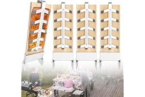 YRHome 4er Flammlachsbrett Flammlachsbretter Flammlachsbrett mit Edelstahl-Halterung Lachsbretter 5 Stufen Einstellbar Feuerschale Räucherbrett Outdoor Grill Zedernholzbrett Tragfähigkeit bis 2,5KG