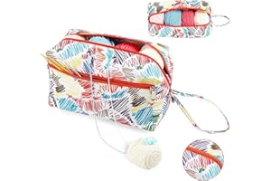 ONBAGLST Garnaufbewahrungstasche- Aufbewahrung für Häkel- und Strickzubehör - Tragbar und Leichtgewichtig - Farbenfrohes Muster - Hochwertige Materialien