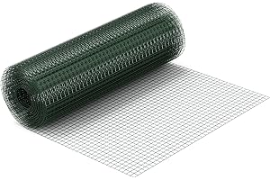 Wiltec Nätstängsel, grön, 1 x 25 m, 50 cm, höjd 1,6 mm, tjocklek 25 x 25 mm, maskstorlek, hönsnät 4 hörn av stål, förzinkat n
