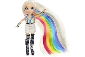 Rainbow High Hair Studio Bambola Amaya Raine Esclusiva con Capelli Extra Lunghi E Colori Lavabili, 5 in 1, Multicolore