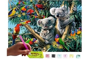 MISHBAY Diamond Painting Koala - Peinture Diamant 30x40cm - Diamond Painting Adulte Animaux - 5D Diamond Painting Kit Complet - DIY Point de Croix Deco