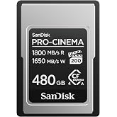 SanDisk 480GB PRO-Cinema CFexpress Tip A Kartı - 1800MB/s'ye Kadar Okuma Hızları ve 1650MB/s'ye Kadar Yazma Hızı, A Tipi Bell