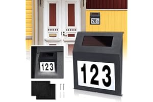 ‎XMTECH XMTECH Solarhausnummer Beleuchtete Hausnummer Mit 2 LED Solar Hausnummernleuchte Wandleuchte (Anthrazit)