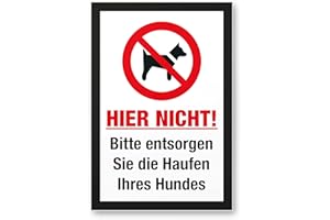 ‎KOMMA SECURITY Komma Security Entsorgen Sie die Haufen Ihres Hundes Schild Hunde kacken verboten - Verbotsschild Hundeverbotsschild Verbot Hundeklo Hundekot Hundehaufen Hundekacke
