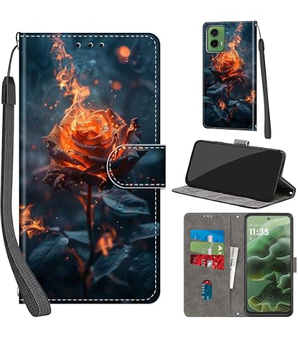 Handyhülle Für Motorola Moto G35 – Leder Klappcase Mit Kartenfach, Magnetverschluss & Standfunktion (Schmetterling)