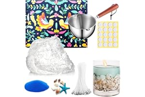 selliner Kit de fabrication de bougies pour adultes, cire en gelée pour la fabrication de bougies, fournitures de fabrication de bougies avec pot de fusion de cire, cire transparente pour la