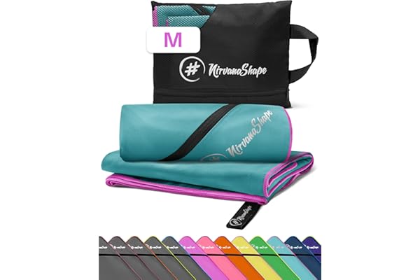 NirvanaShape Microfibra - Toalla de Viaje, para Playa y Fitness, M 120 x 60 cm