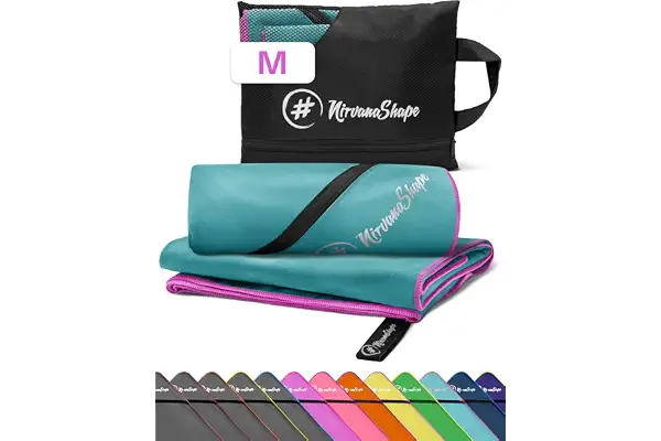 NirvanaShape Microfibra - Toalla de Viaje, para Playa y Fitness, M 120 x 60 cm