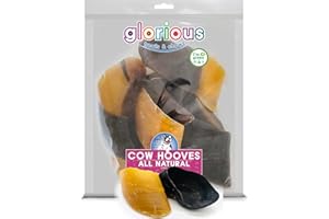 GLORIOUS TREATS AND CHEWS All Natural Cow Hooves for Dogs: British, Long-Lasting Chew Treats for Improved Dental Health, Anxiety Relief and Effective Training - Ideal Dog Treats for Healthy Gums and Teeth