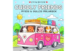 Cuddly Friends. Mysig och gullig Cozy Coloring målarbok från Coloring Book Cafe
