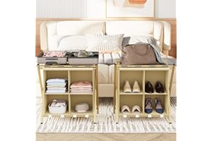 aboxoo 2 Pack Luggage Rack with storage, Guest Room Folding Suitcase Stands, Holds up to 120 lb, Space Saving Suitcase Holders for guest room, Bedroom Hotel, Gold