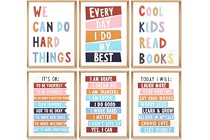 BOARSHUA Inspirational Quote Wall Art Poster, A4 Growth Mindset Canvas Prints, Kids Positive Motivational Murals for Nursery Preschool Classroom Bulletin Board Homeschool Bedroom Daycare Decor-Unframed