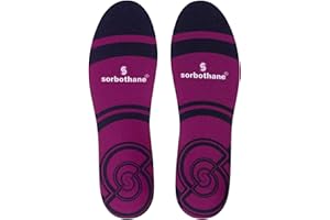 SORBOTHANE Crush N Step Comfort wkładki dla mężczyzn i kobiet, rozmiar 10, poduszka amortyzująca, wkładki redukujące uderzenia na zapalenie powięzi podeszwy, podparcie pięty i ból kostki