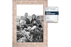 CABBEL Bilderrahmen 15x21 cm, Birke, stabiles MDF-Holz Rahmen, bruchsicherem Plexi-Glas, zum Aufhängen & Aufstellen, ideal für Fotos/Bilder/Collage